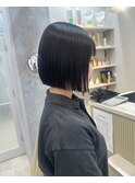 ボブ ミルクティーベージュ 艶髪 髪質改善カラー ショート