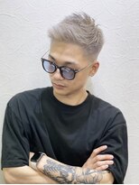 メンズ レオ 南森町店(men's LEO) スキンフェード×ホワイトシルバーアップバング