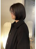 顎下ボブ/前髪なし/伸ばし途中