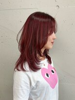 シーク 天神(SEEK)&nbsp;松尾菫菜/レイヤーカット/ボルドーカラー/ブリーチ/韓国ヘア