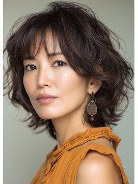 アヴァンス プロデュース バイ エガオ 大阪梅田店(AVANCE. PRODUCED by EGAO) ミディアムくびれヘア+ボリュームパーマ