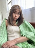 ハイライトミルクティーベージュロングレイヤーカット/原宿
