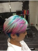 高校生派手髪バリカンアート原色カラーTRICKstyle！