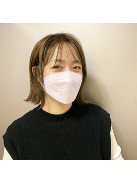 ピエドプールポッシュ(PiED DE POULE POCHE) 切りっぱなしボブ×ナチュラルストレート