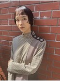ミニボブ　モード　ボブ　ぱっつん前髪