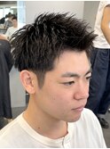 刈り上げショートスパイキーショートツイストスパイラルパーマ