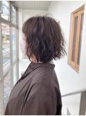30代40代50代ソバージュ風春パーマウェーブボブ 【つばき】