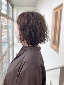 トップヘアー 大元店(TOP HAIR) 30代40代50代ソバージュ風春パーマウェーブボブ 【つばき】