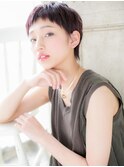 mod's姪浜/ぱっつん前髪チェリーブラウンメンズライクショートi