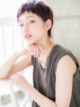 モッズ ヘア 福岡姪浜店(mod's hair) mod's姪浜/ぱっつん前髪チェリーブラウンメンズライクショートi