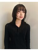 ミディアム×顔まわりレイヤー×ウルフヘア×前髪カット　kaho