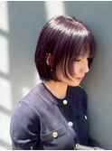 似合わせカット/バイオレットカラー/顔周りレイヤーショートボブ
