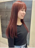 ブリーチなしダブルカラーで作るコーラルレッド/落合