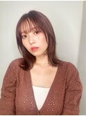 抜け感ローズブラウンくびレイヤーストレートp1浦和20代30代