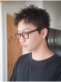スパイキーショートアップバング刈り上げメンズショート
