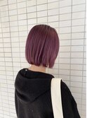濃いめピンクにかわいいミニボブ◎