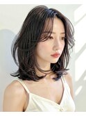 韓国くびれレイヤー美髪切りっぱなしボブカール セミディ