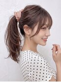 顔周りカット/結べるレイヤー/触覚/ミルクティーピンクベージュ