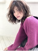 大人かわいい無造作ミディ