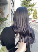 ケアブリーチラベンダーグレージュ顔周りレイヤーカット韓国ヘア