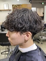 エルオム(EL.HOMME)&nbsp;【RYUYA】マッシュ×波巻きスパイラルパーマアッシュブラック