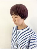 モーブピンクで大人ショート
