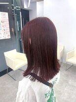 ブラウン(Brown)&nbsp;ボルドーカラー×切りっぱなしカット