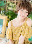 大人ハイライトカラー前下がり束感ショートh3大宮20代30代40代