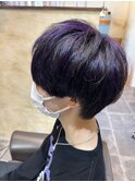 メンズハイライトメッシュカラーナチュラルマッシュショート