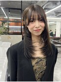 セミロング/レイヤーカット/顔まわりレイヤー