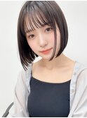 20代30代大人可愛い髪質改善グレージュストレートボブ透明感