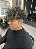 波巻パーマ×ハイライトメッシュ