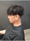 刈り上げマッシュ波巻きシャドウパーマ