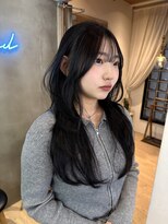 ロンドアジュール 横浜(Lond azur) オリーブグレー/韓国レイヤーカット/マロンベージュ/黒髪/小顔