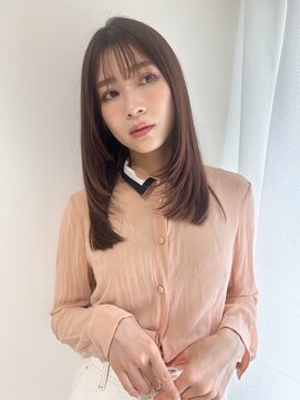 クラン(Chlan) 髪質改善フェイスレイヤーロング×ココアベージュ