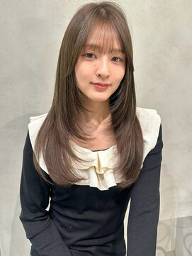 レイヤーカット　顔まわりカット　ロングレイヤー　韓国レイヤー