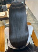 艶カラーグレイカラー韓国風ヘアロングヘアバレイヤージュカラー