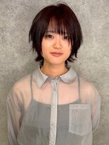 キャパ セントラル 天神 大名店(CAPA central) 外ハネ ショート 顔周りカット レイヤー 20代 チェリーブラウン