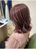 ハイライト/ピンクカラー/髪質改善トリートメント美髪40代