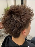ツーブロアップバングツイストパーマ