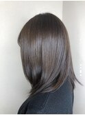 アッシュグレー_マロンベージュ Aラインボブ かきあげ