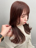 ノイズ オオサカ(NOISM) ★チェリーレッドカシスピンク韓国風レイヤーカットブリーチなし