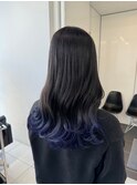 【すそカラー】【ブルーブラック】【ブリーチ】【中野美容室】