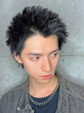 クーエフー(coo et fuu) ボックスショートスパイキーショート黒髪爽やかブルーブラック