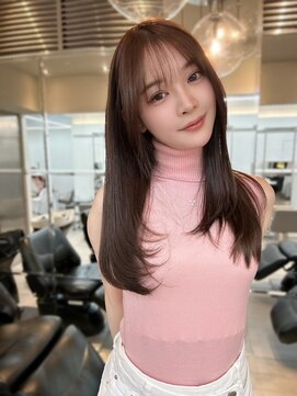 ノク 渋谷(nok) 内外兼用ミディアム前髪アンブレラカラーこなれミディイメチェン