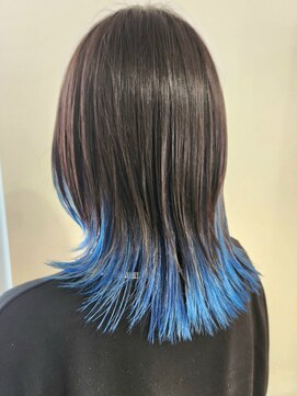 ネオリーブルノン 日吉(Neolive Runon) エンドカラーウルフターコイズブルーインナーカラー美髪日吉