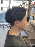 メンズカットツイストスパイラルパーマニュアンスパーマショート