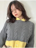 レイヤーカット小顔カットくびれミディアム暗めカラーグレージュ