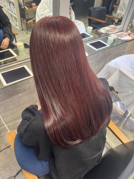 キャラ シャローネ 池袋(Chara Chalone) ブリーチ無しダブルカラー/チェリーレッド/暖色カラー【たいし】