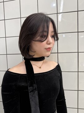 大人可愛い黒髪ボブ